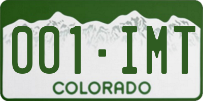 CO license plate 001IMT