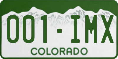 CO license plate 001IMX