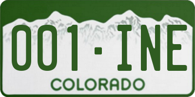 CO license plate 001INE