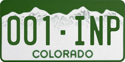CO license plate 001INP