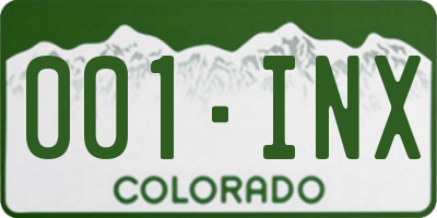 CO license plate 001INX