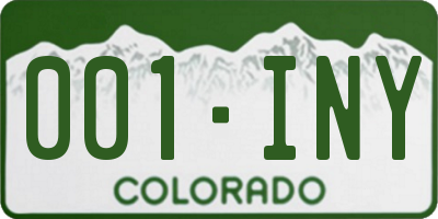 CO license plate 001INY