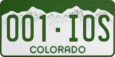 CO license plate 001IOS