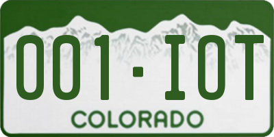 CO license plate 001IOT