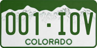 CO license plate 001IOV