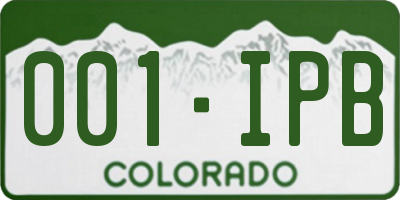 CO license plate 001IPB