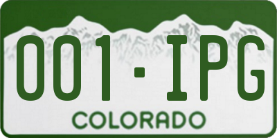 CO license plate 001IPG