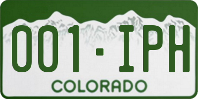 CO license plate 001IPH