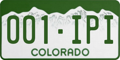 CO license plate 001IPI