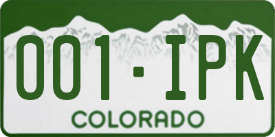 CO license plate 001IPK