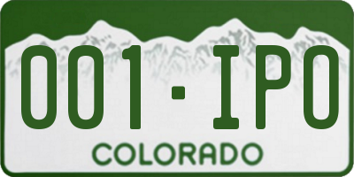 CO license plate 001IPO