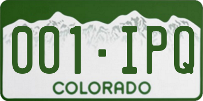 CO license plate 001IPQ