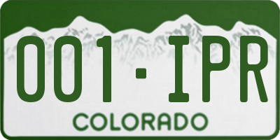 CO license plate 001IPR