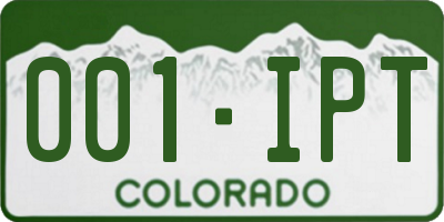 CO license plate 001IPT