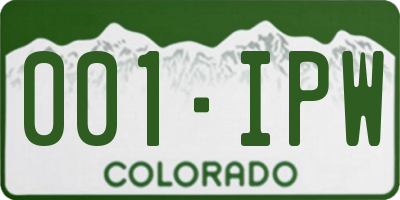 CO license plate 001IPW