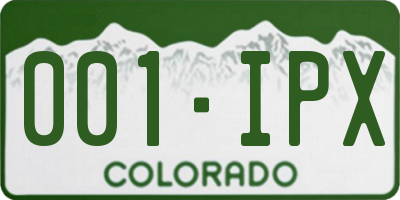 CO license plate 001IPX