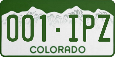 CO license plate 001IPZ