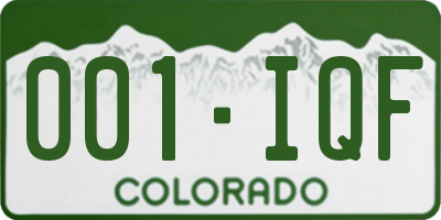 CO license plate 001IQF