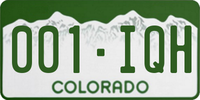 CO license plate 001IQH