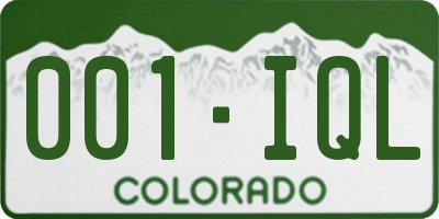 CO license plate 001IQL
