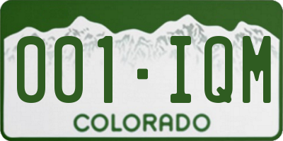 CO license plate 001IQM