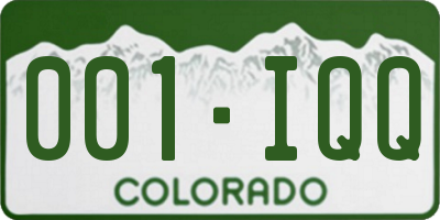 CO license plate 001IQQ