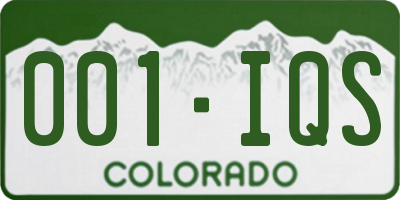 CO license plate 001IQS