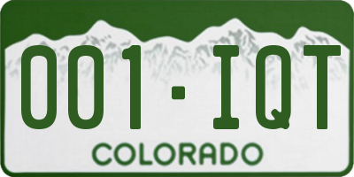 CO license plate 001IQT