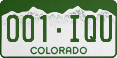 CO license plate 001IQU