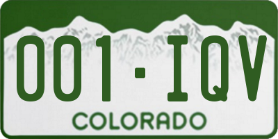 CO license plate 001IQV