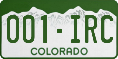 CO license plate 001IRC