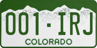 CO license plate 001IRJ