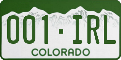 CO license plate 001IRL