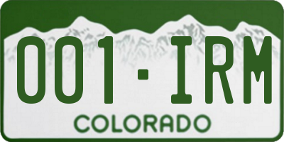 CO license plate 001IRM