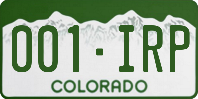 CO license plate 001IRP