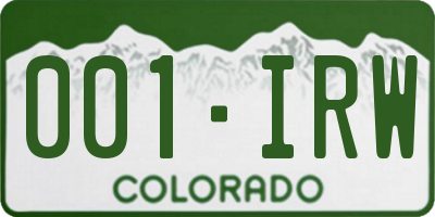 CO license plate 001IRW