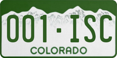 CO license plate 001ISC