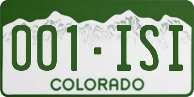 CO license plate 001ISI