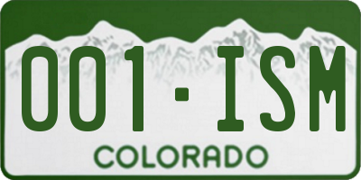 CO license plate 001ISM