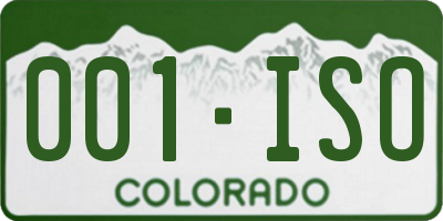 CO license plate 001ISO