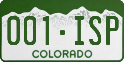 CO license plate 001ISP