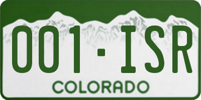 CO license plate 001ISR