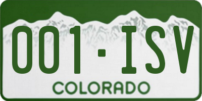 CO license plate 001ISV