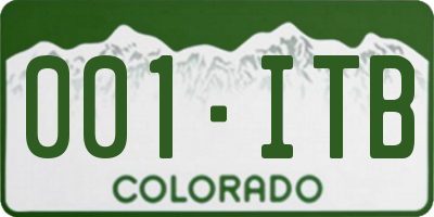 CO license plate 001ITB