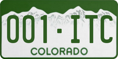 CO license plate 001ITC