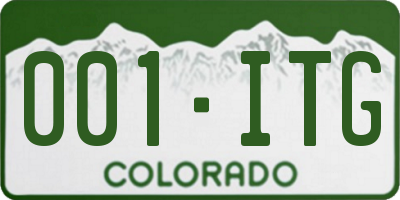 CO license plate 001ITG