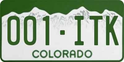 CO license plate 001ITK