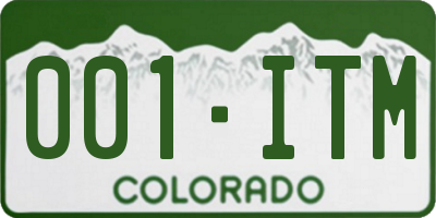 CO license plate 001ITM