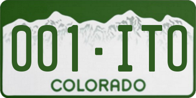 CO license plate 001ITO