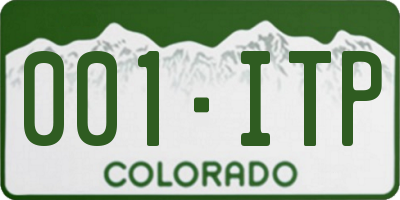 CO license plate 001ITP